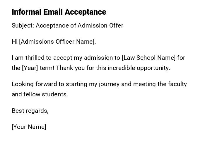 Informal Email Acceptance