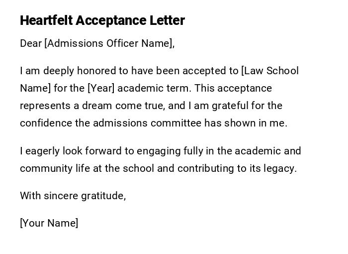 Heartfelt Acceptance Letter