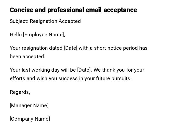 Concise and professional email acceptance