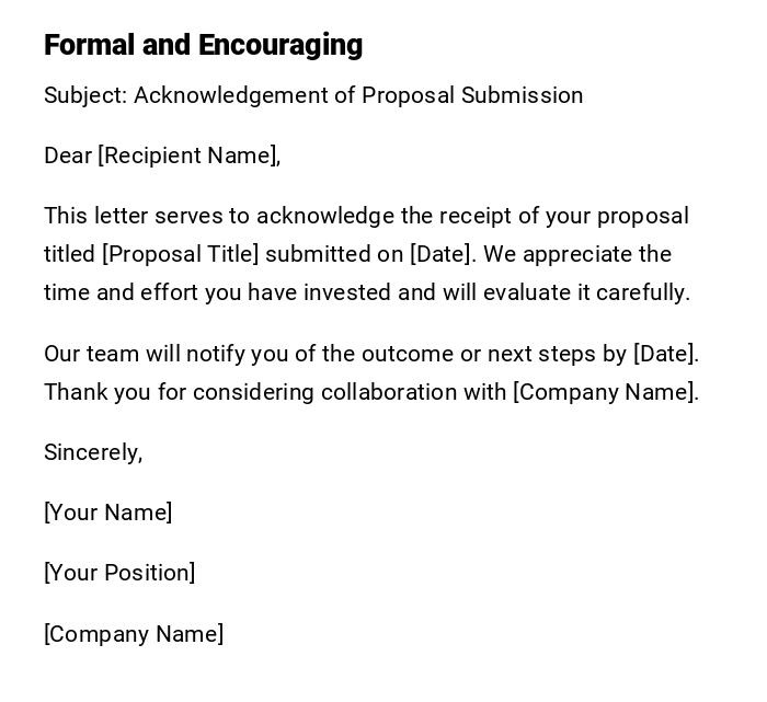 Formal and Encouraging