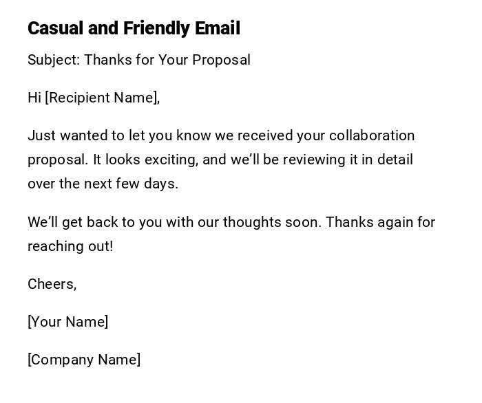 Casual and Friendly Email