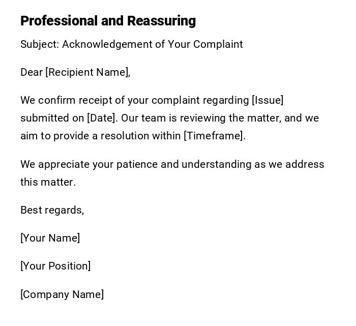 Professional and Reassuring