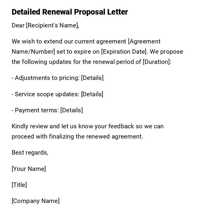Detailed Renewal Proposal Letter