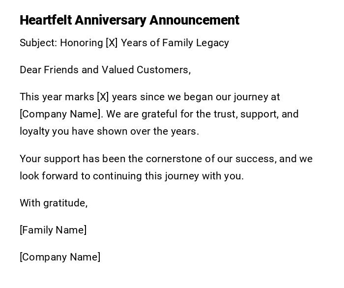 Heartfelt Anniversary Announcement