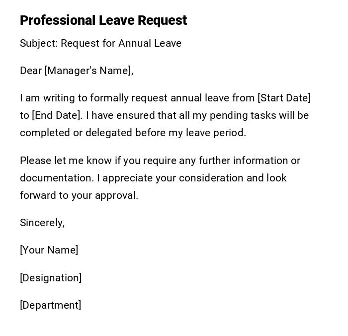 Professional Leave Request