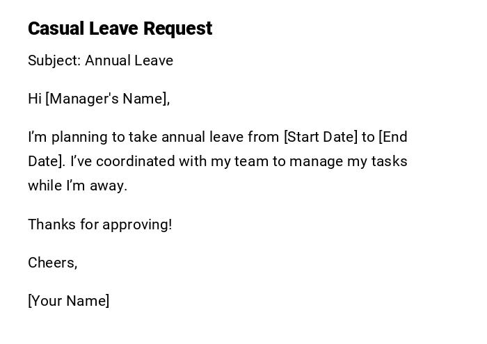 Casual Leave Request