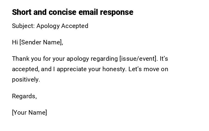 Short and concise email response