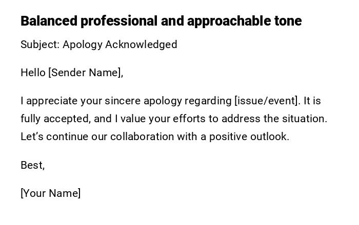 Balanced professional and approachable tone
