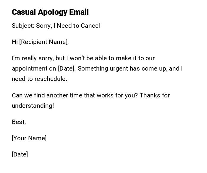 Casual Apology Email