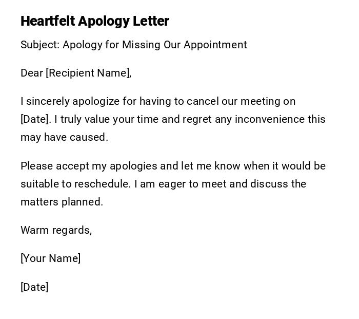 Heartfelt Apology Letter