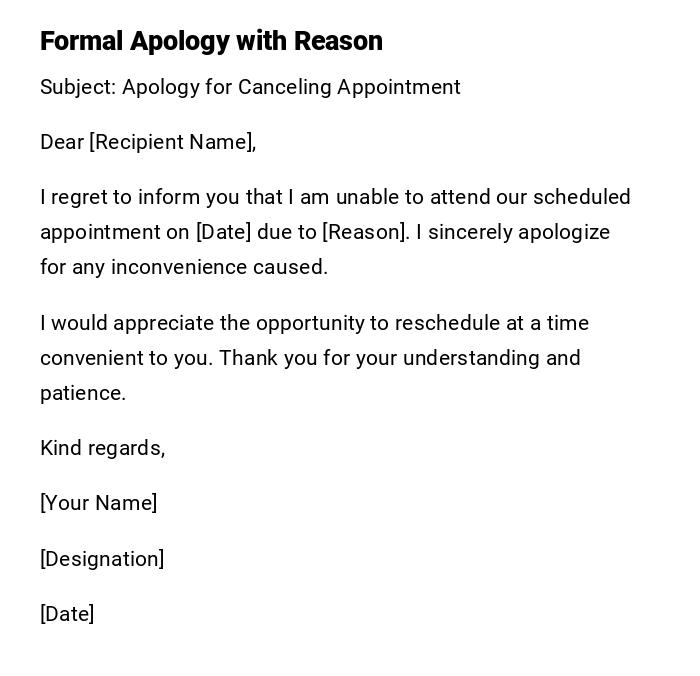 Formal Apology with Reason