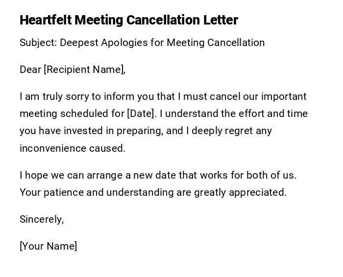 Heartfelt Meeting Cancellation Letter Heartfelt Meeting Cancellation Letter