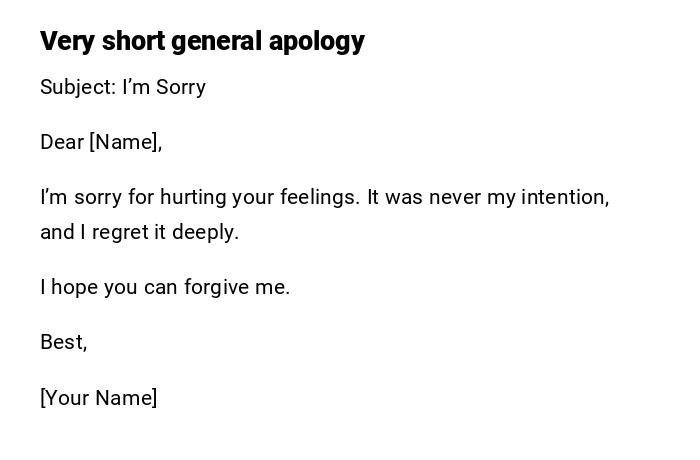 Very short general apology