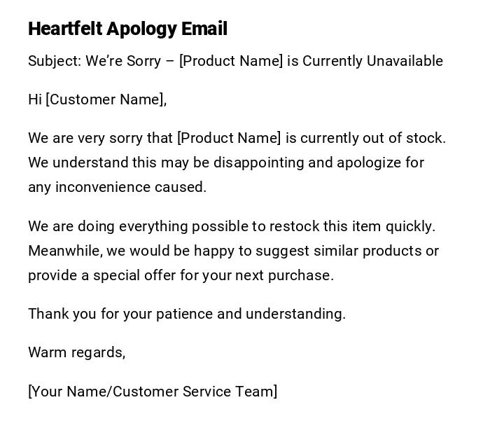 Heartfelt Apology Email