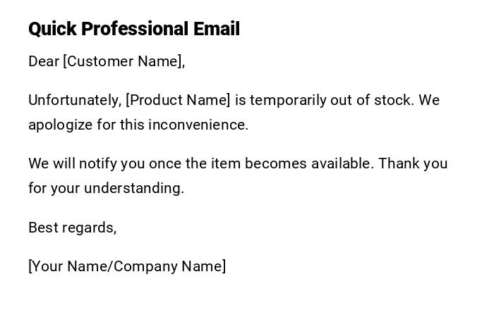 Quick Professional Email