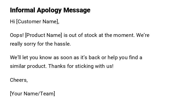 Informal Apology Message