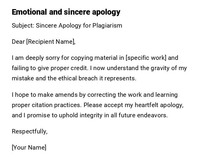 Emotional and sincere apology