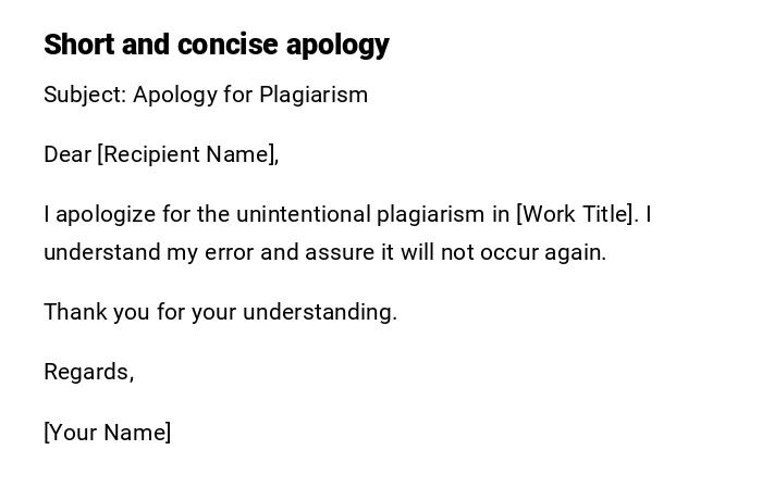 Short and concise apology