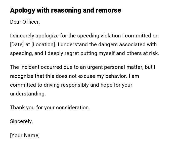 Apology with reasoning and remorse