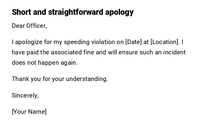 Short and straightforward apology