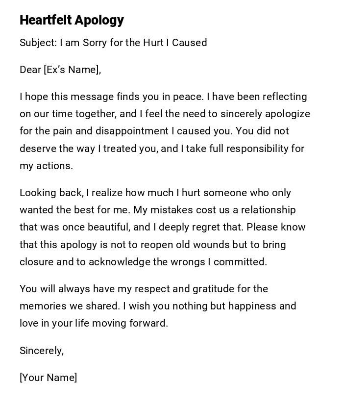 Heartfelt Apology Heartfelt Apology