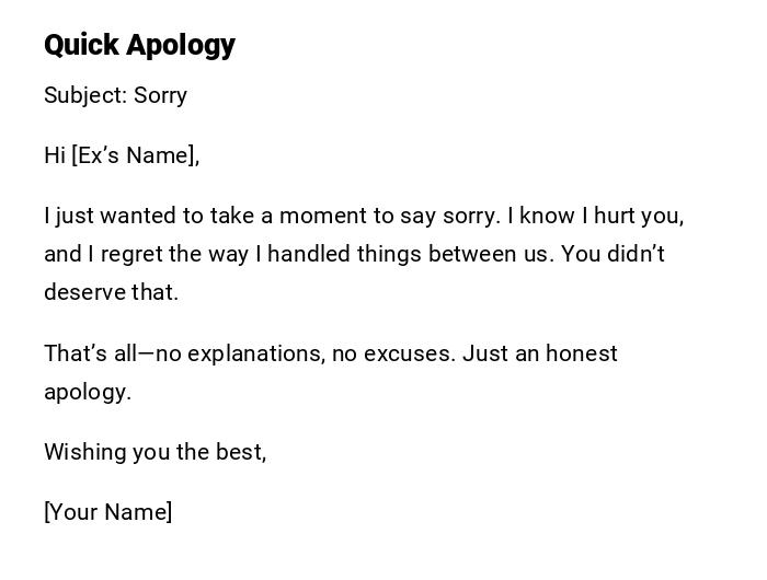 Quick Apology Quick Apology