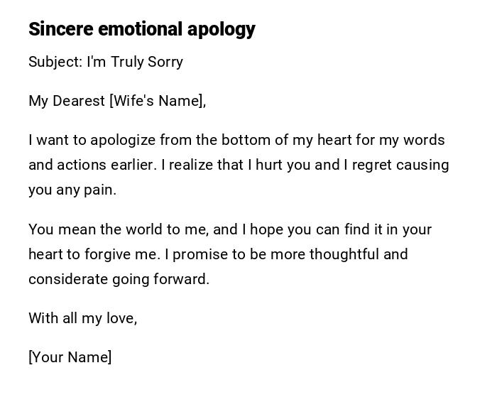 Sincere emotional apology