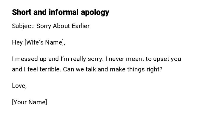 Short and informal apology