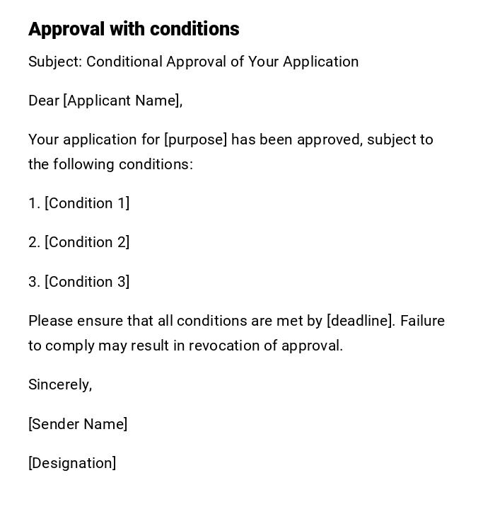Approval with conditions