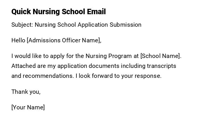 Quick Nursing School Email
