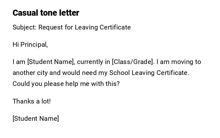 Casual tone letter