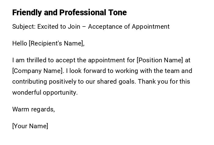 Friendly and Professional Tone