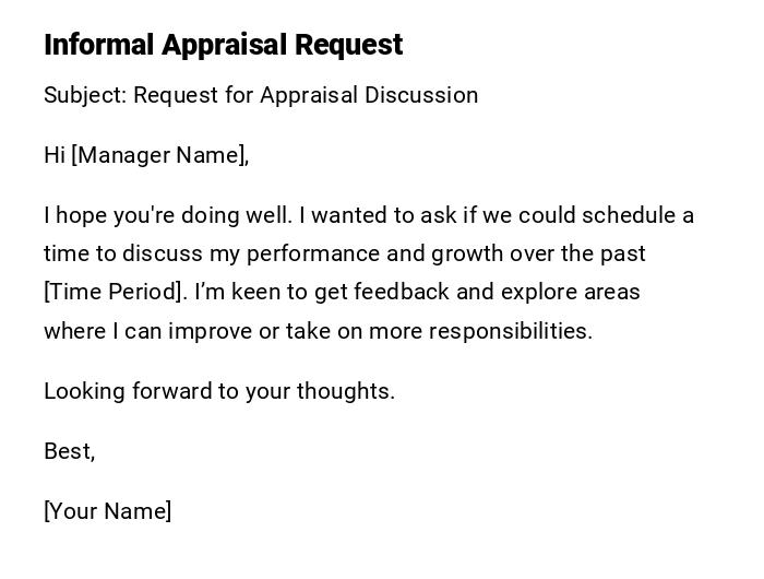 Informal Appraisal Request