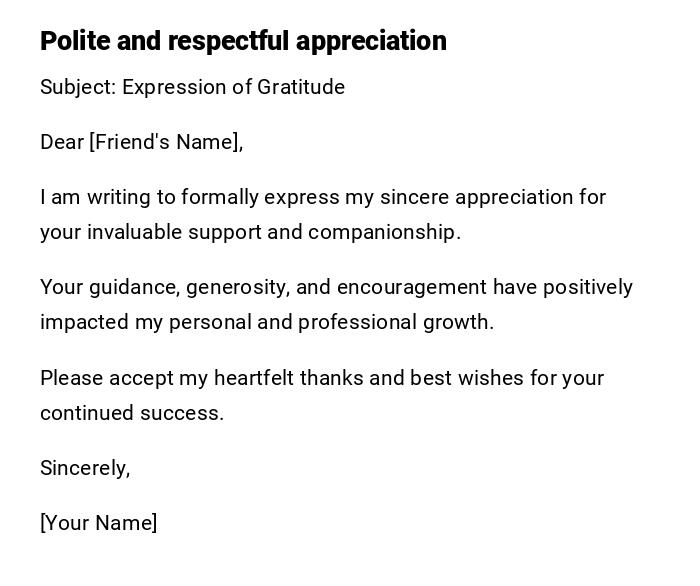 Polite and respectful appreciation