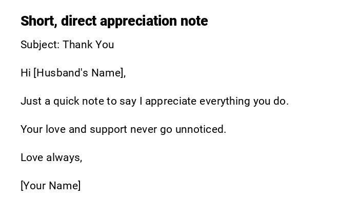 Short, direct appreciation note