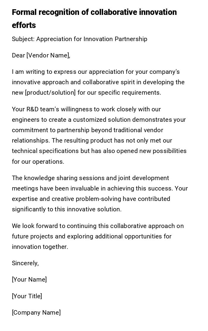 Formal recognition of collaborative innovation efforts