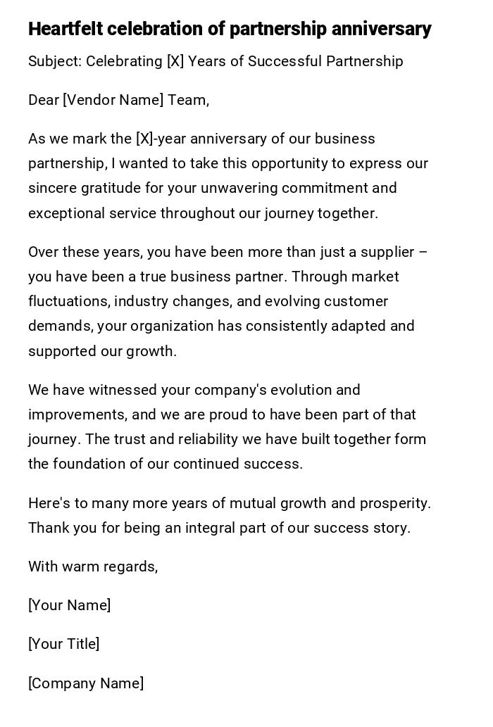 Heartfelt celebration of partnership anniversary