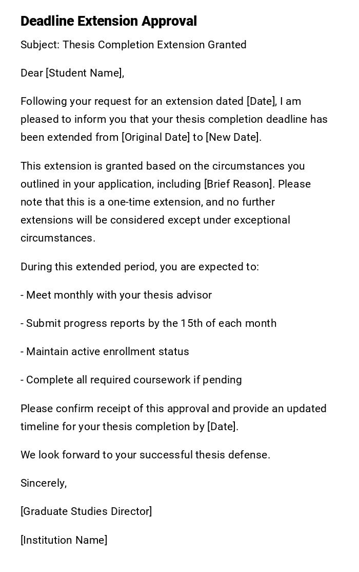 Deadline Extension Approval