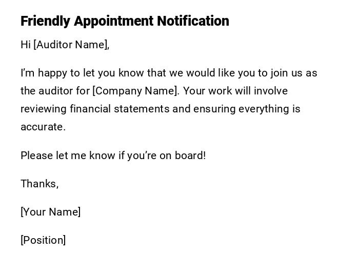 Friendly Appointment Notification