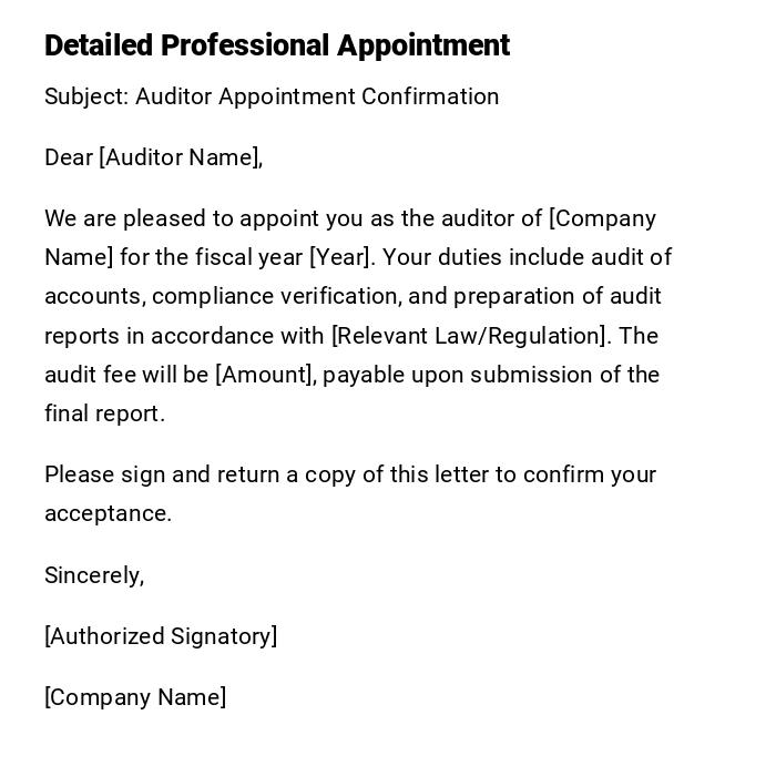 Detailed Professional Appointment