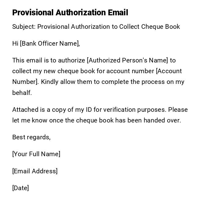 Provisional Authorization Email
