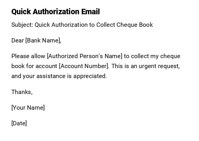 Quick Authorization Email