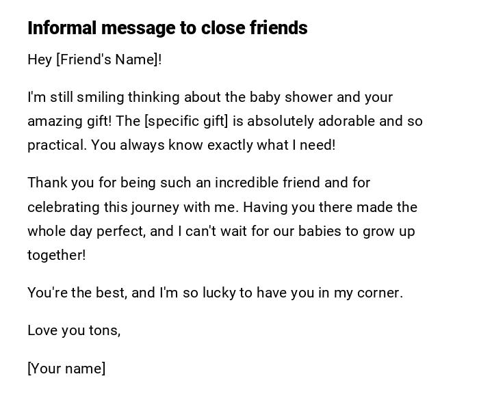 Informal message to close friends