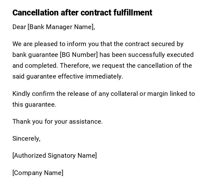 Cancellation after contract fulfillment