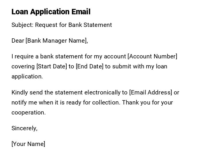 Loan Application Email