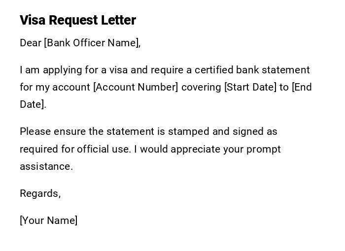 Visa Request Letter
