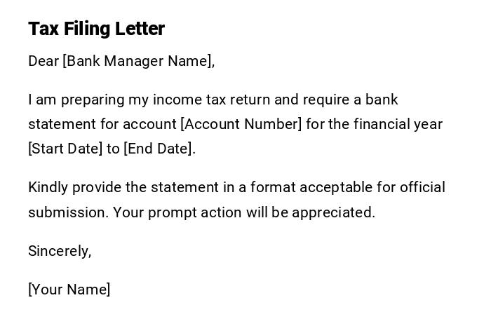 Tax Filing Letter