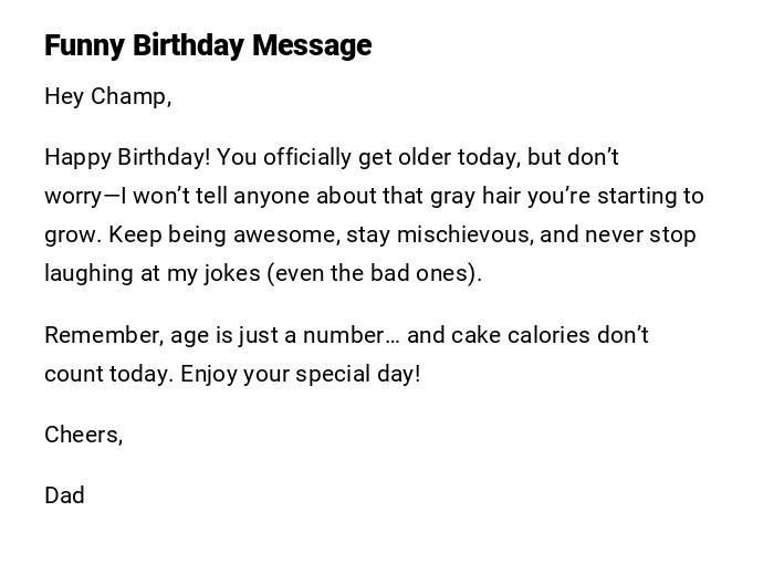 Funny Birthday Message