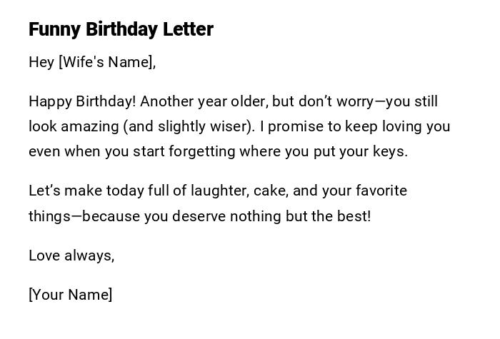 Funny Birthday Letter