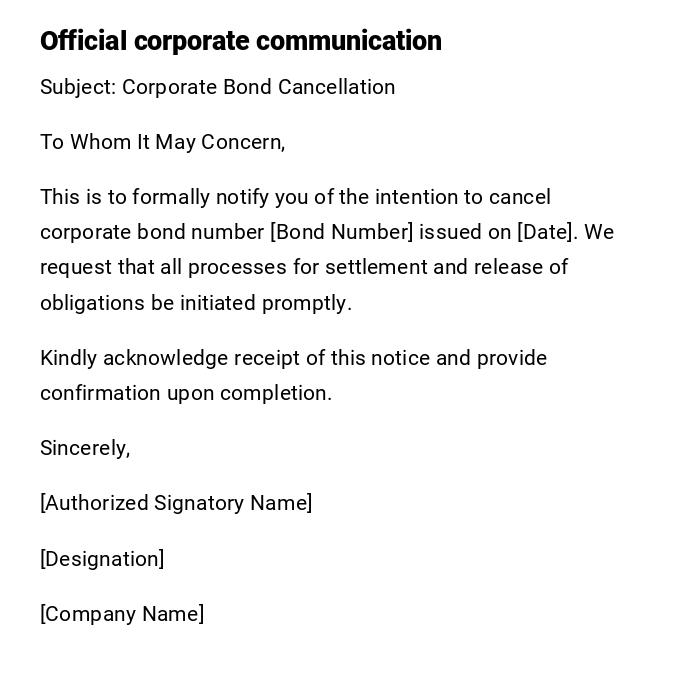 Official corporate communication